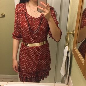 Retro dotted chiffon dress